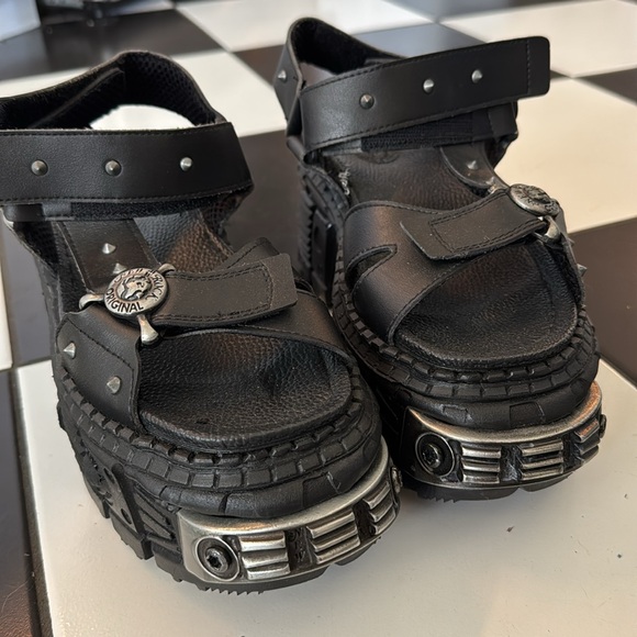 NEW ROCK PLATFORM SANDALS BLACK TANK M-BIOS130-C7 - Picture 3 of 11